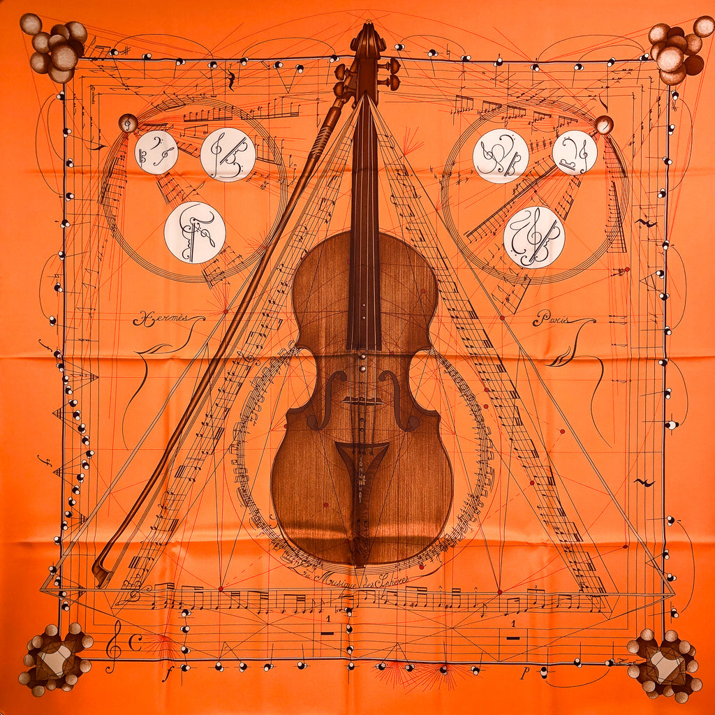 La Musique Des Spheres Hermes Scarf by Zoe Pauwels 90 cm Silk 