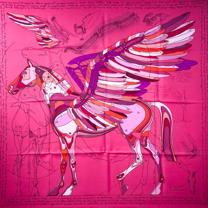 Le Pegase d'Hermes Hermes silk scarf by Christian Renonciat 90 cm Highly Sought After