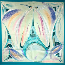 La Tour Eiffel S'envole Hermes Scarf by Sefedine Ibrahim Alamin 90cm Silk