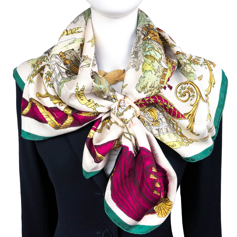 La Comedie Italienne Hermes silk scarf (100% silk jacquard) - Early issue
