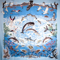 La Vie Precieuse de la Mediterranee Hermes Scarf by Robert Dallet 90 cm Silk NIB