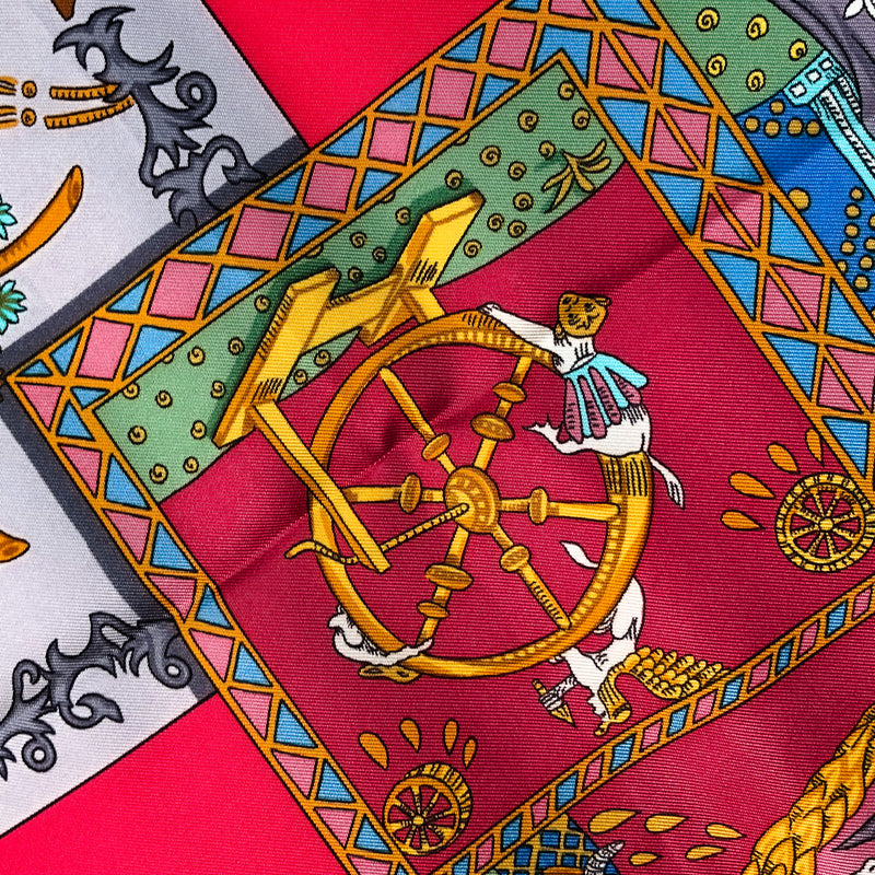 Le Tarot Hermes Scarf close up of Annie's monkey