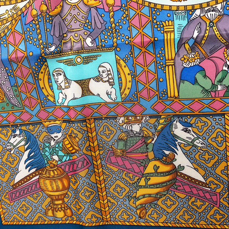 Le Tarot Hermes Scarf close up of detail