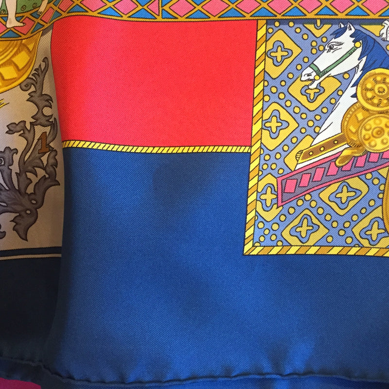 Le Tarot Hermes Scarf close up of border with lighter area 1