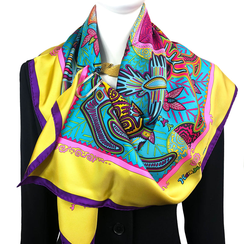 Legende Kuna Peuple de Panama Hermes silk scarf 