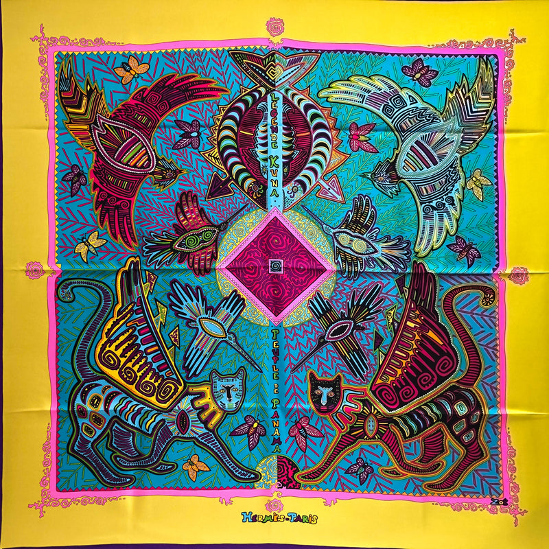 Legende Kuna Peuple de Panama Hermes scarf is a very colorful accessory