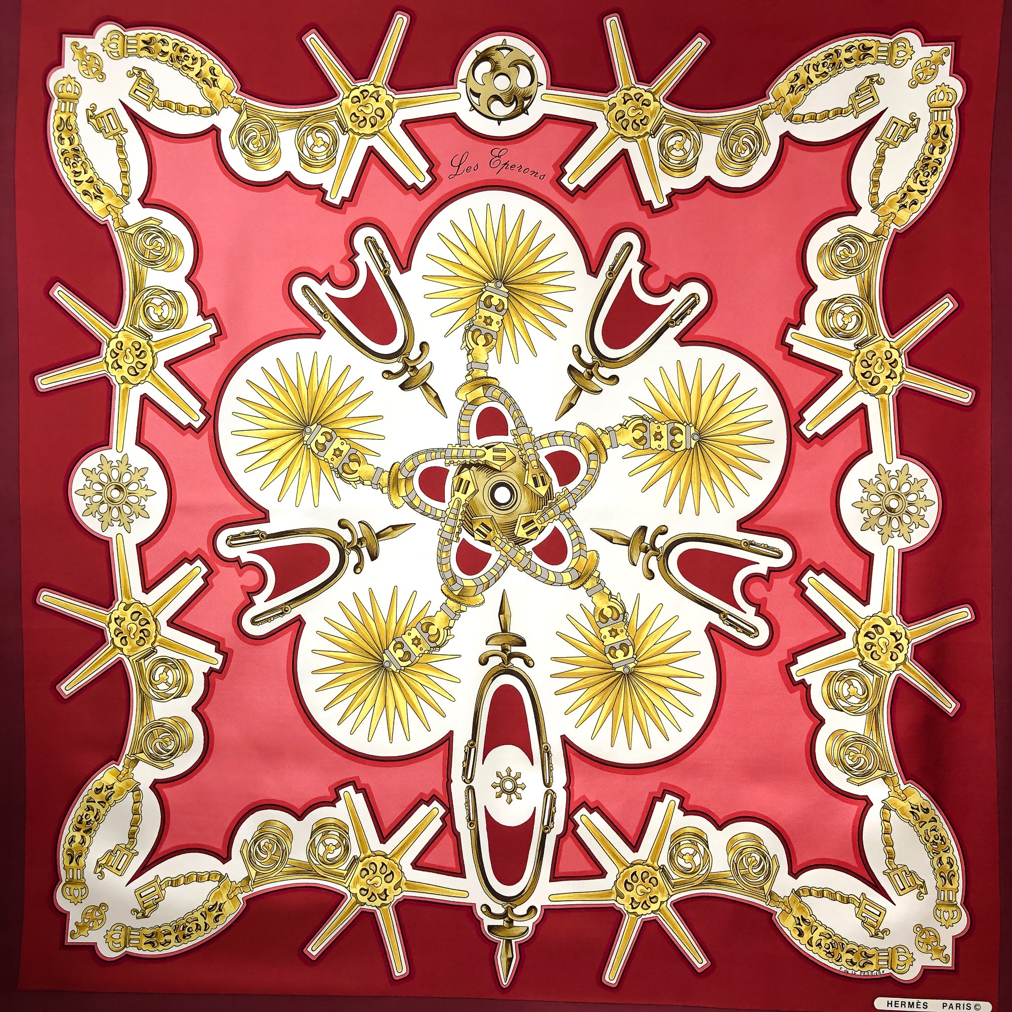 Les Eperons Hermes Scarf by Francoise de la Perriere 90 cm Silk Twill ...