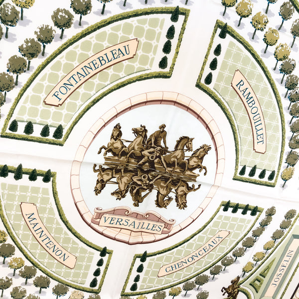 Les Jardins de Versailles Hermes Scarf by Vauzelles 90 cm Silk - RARE