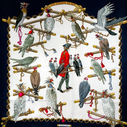 Les Oiseaux du Roy Hermes Scarf by Caty Latham 90 cm Silk Twill