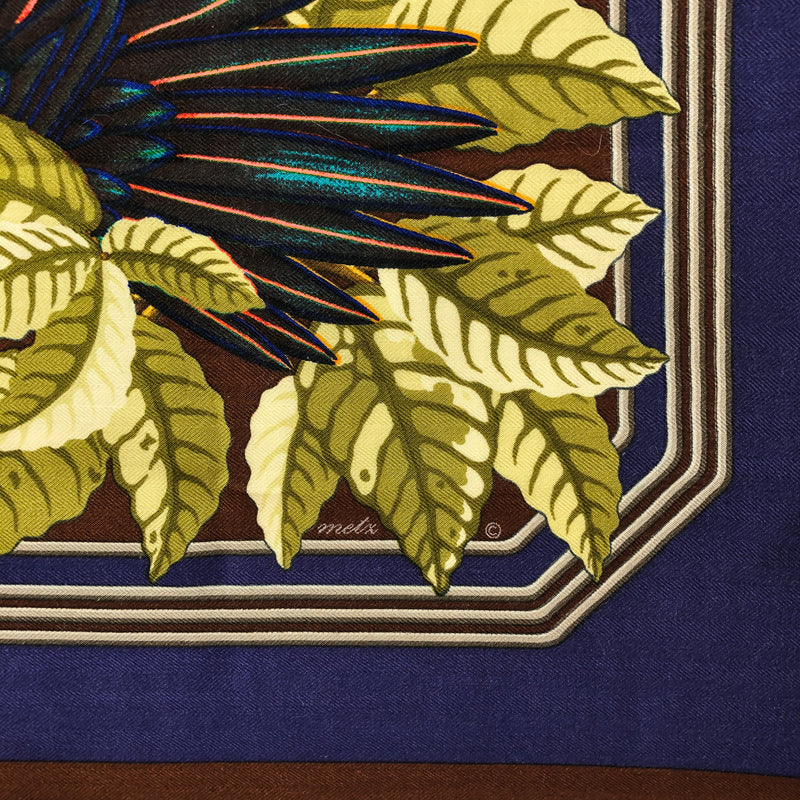 Les Perroquets Hermes Scarf by Joachim Metz RARE Early 90 cm Cashmere Silk Issue | Carre de Paris