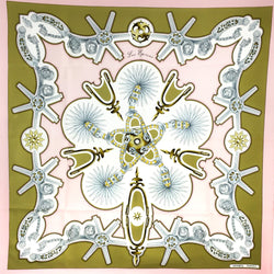 Les Eperons Hermes Silk Scarf Pink Early Issue