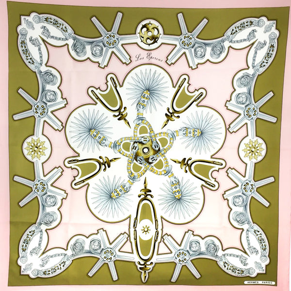 Les Eperons Hermes Silk Scarf Pink Early Issue – Carre de Paris