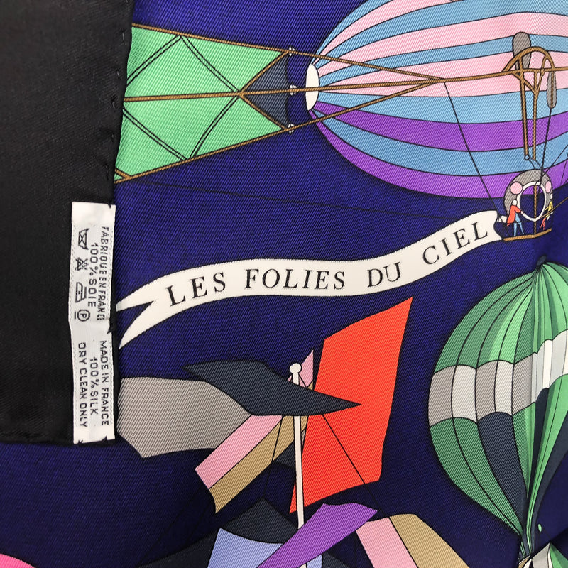 Les Folies du Ciel  Hermes Scarf by Dubigeon 90cm Silk NIB