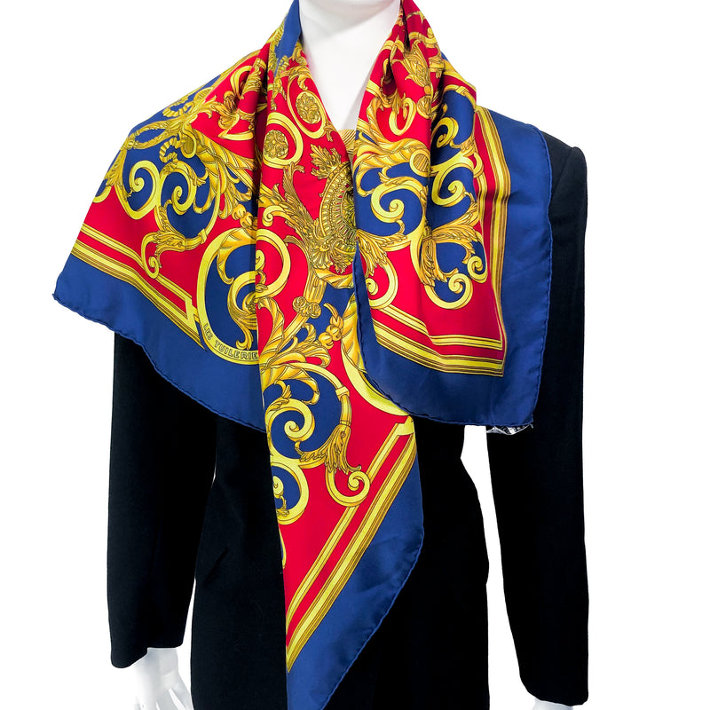 Les Tuileries Hermes silk twill scarf (100% silk) - Vintage from 1990
