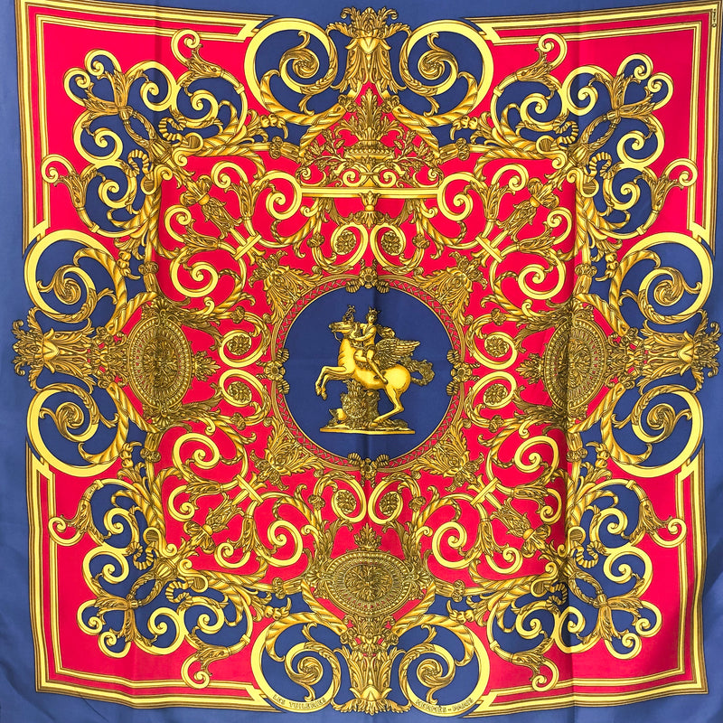 Les Tuileries Hermes 90cm silk twill scarf (100% silk) - Vintage