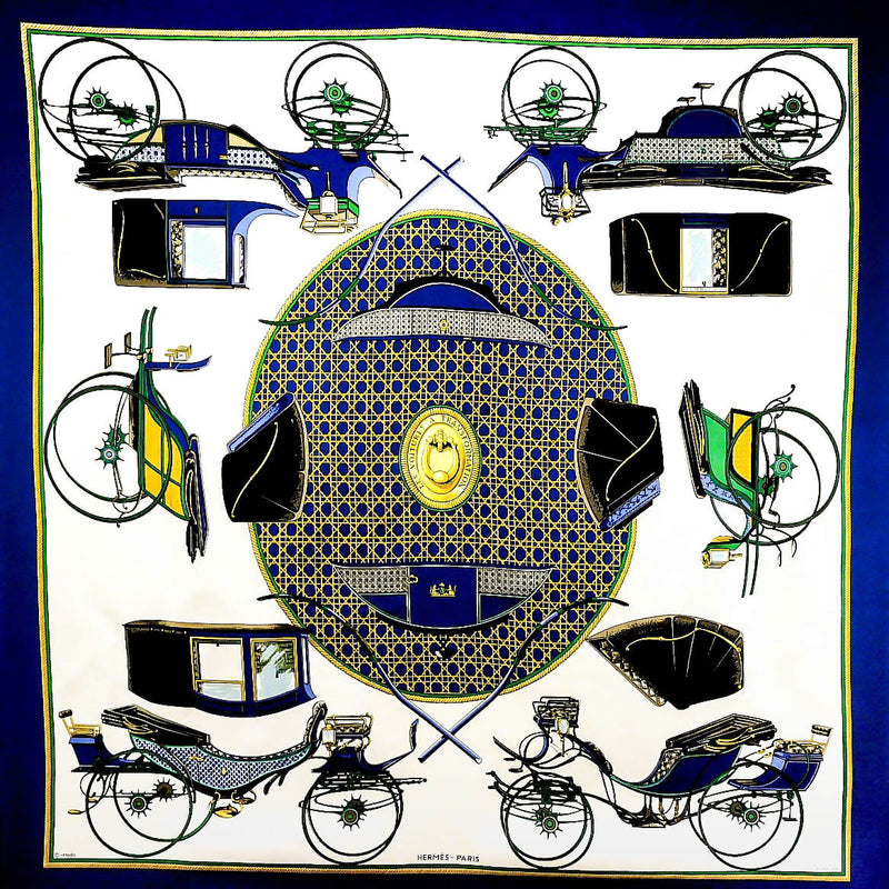 Les Voitures a Transformation HERMES Silk Scarf by CdP