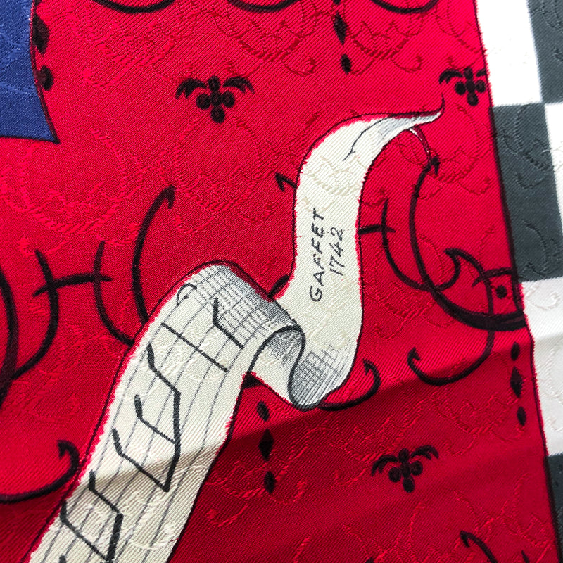detail from Louveterie Royale Hermes silk jacquard scarf (100% silk) - RARE Vintage