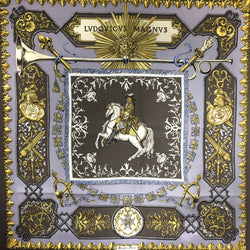 Ludovicus Magnus HERMES Silk Scarf in lilac and gray