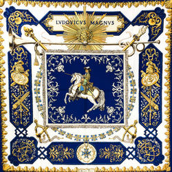 Louis XIV - Ludovicus Magnus Hermes silk scarf 90 cm twill