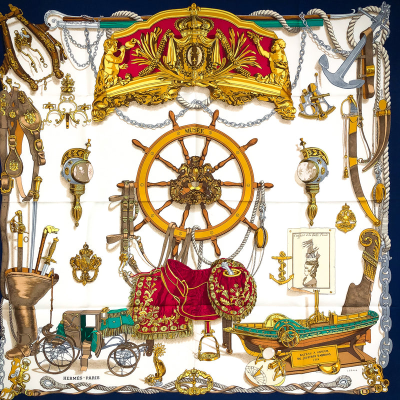 MUSEE HERMES SCARF BY PHILIPPE LEDOUX 90 CM SILK TWILL
