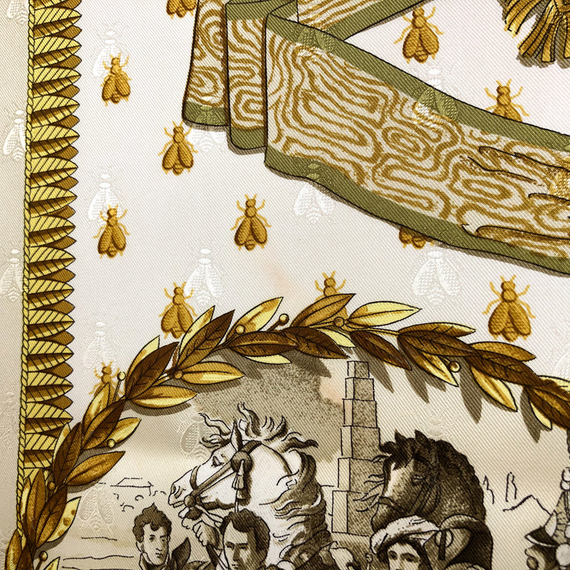 Napoleon Hermes Scarf by Philippe Ledoux 90 cm Silk Bee Jacquard