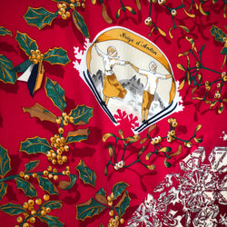 Neige d'Antan Hermes Scarf by Caty Latham 140 cm Cashmere Silk RED Col.
