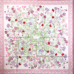Oeillets Sauvages et Autres Caryophyllees Hermes Scarf 90 cm pink