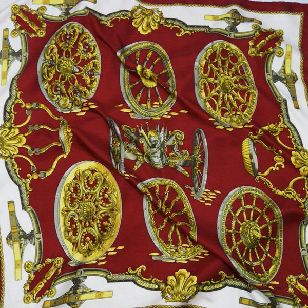 Roues de Canon HERMES scarf in maroon colorway