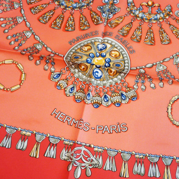  Vintage Hermes Silk Scarf Parures des Sables