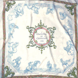 Hermes Silk Scarf Courbettes et Cabrioles (1654) 1st issue in light blue and pink