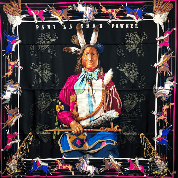 Pani La Shar Pawnee Hermes Scarf in black colorway