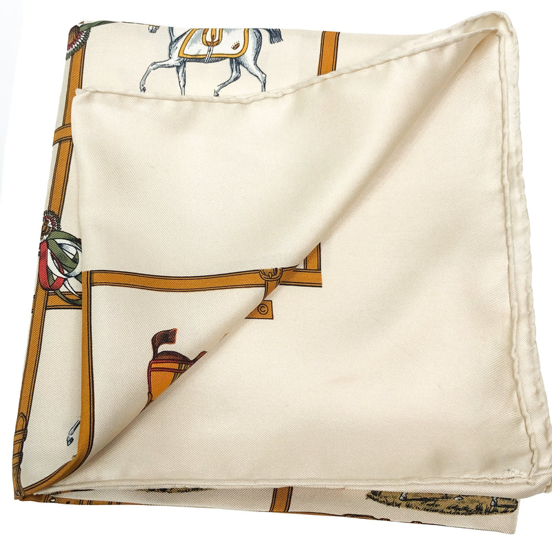 Petit Chevaux Hermes Scarf by Jacques Eudel 80cm/31.5" Silk Twill RARE