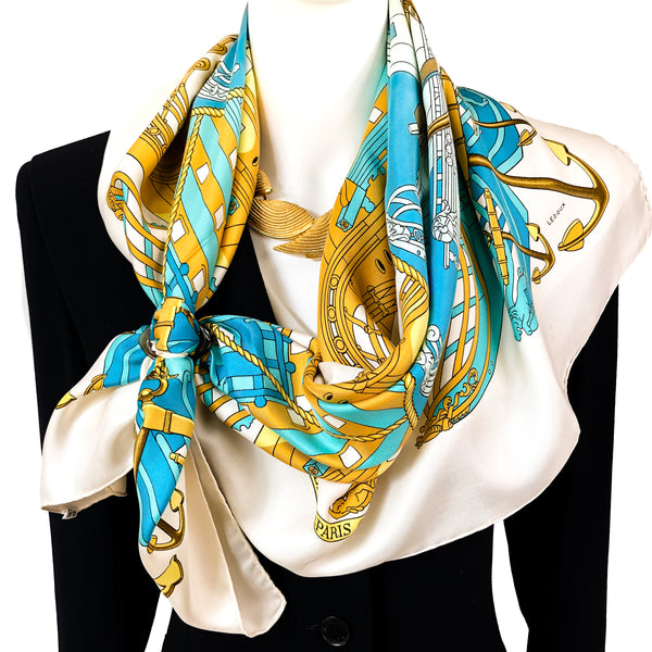 Proues Hermes Scarf by Philippe Ledoux 90 cm Silk - Early Issue