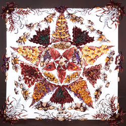 Pythagore Hermes Silk Scarf by Zoe Pauwels in Rich Earth Tones