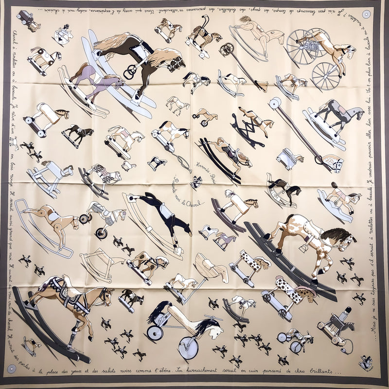 Raconte-Moi le Cheval Hermes Scarf Beige