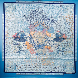 Rencontre Oceane Hermes Scarf By Annie Faivre 90 cm Silk - RARE
