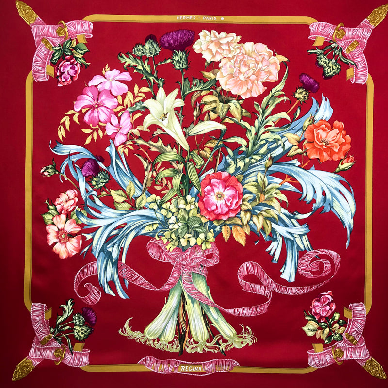 Regina Hermes Scarf by Leila Menchari Red CW RARE Early Issue – Carre ...