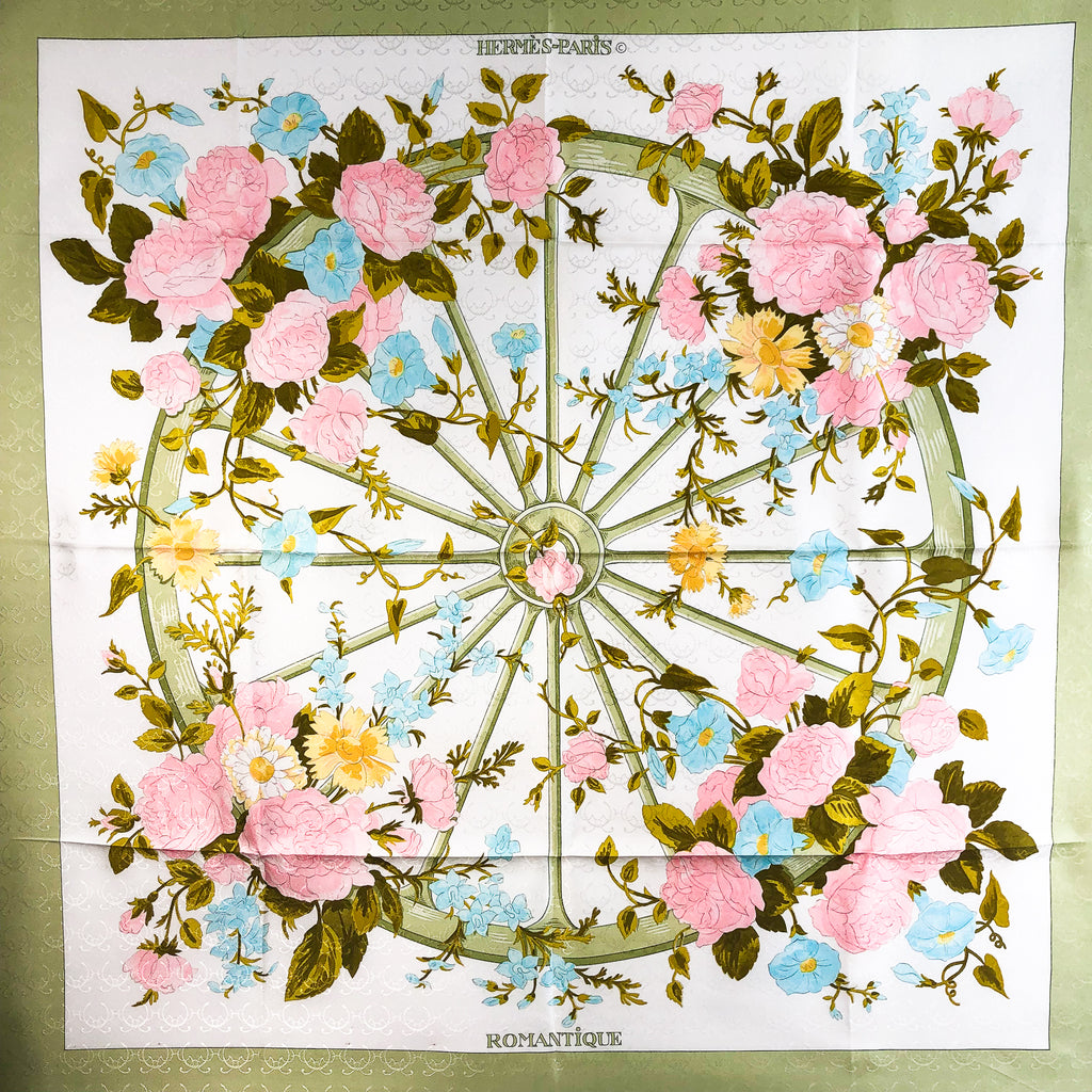 Romantique Hermes Scarf by Maurice Tranchant 90cm Silk H