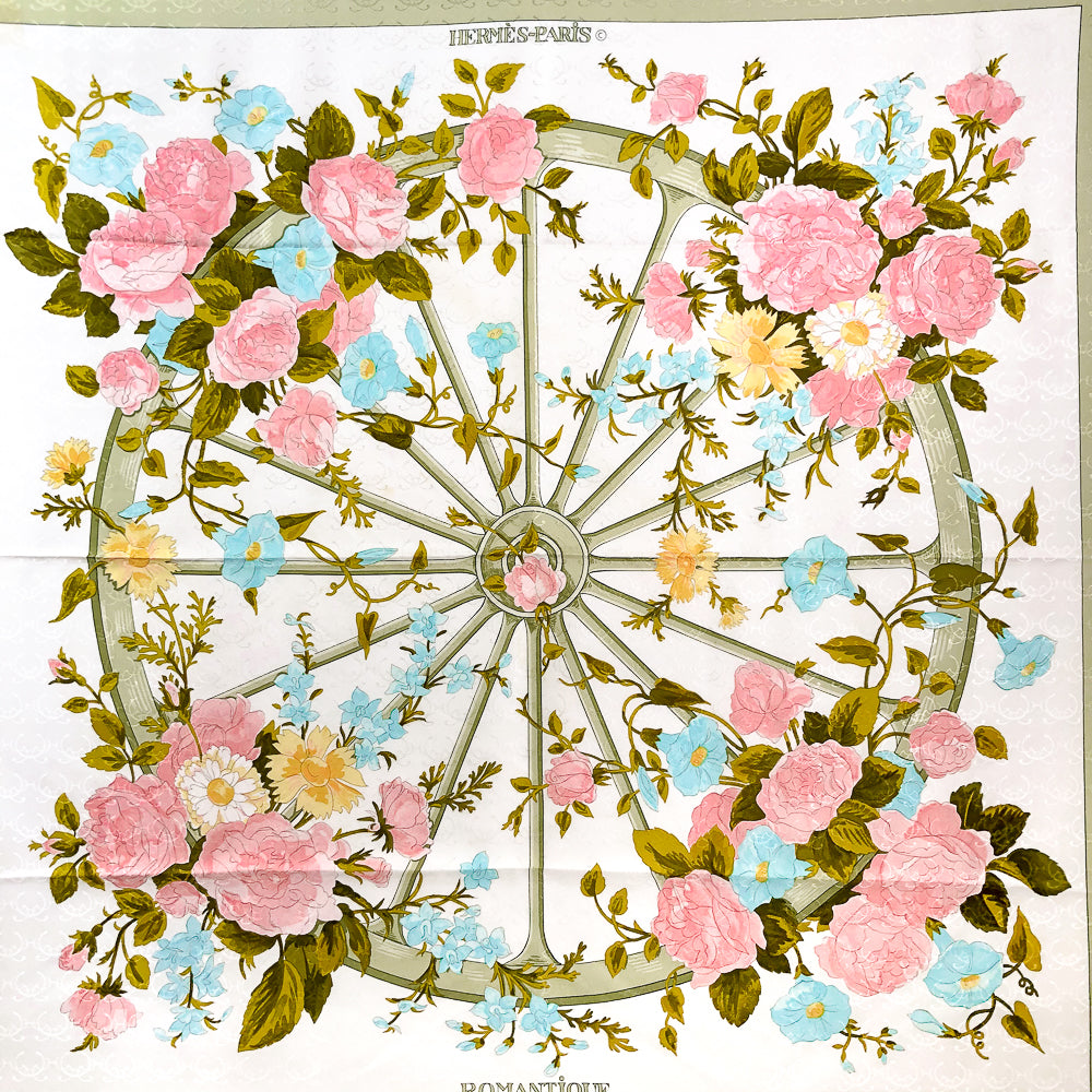 Romantique Hermes Scarf by Maurice Tranchant 90cm Silk H