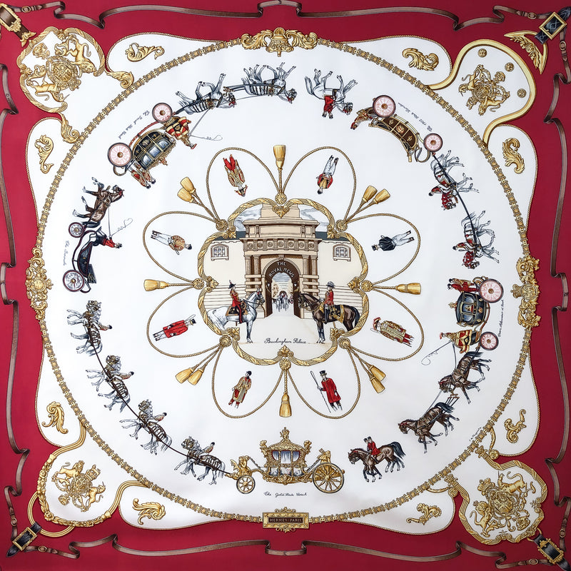 The Royal Mews Hermes Scarf by de Fougerolle 90 cm Silk Twill RARE