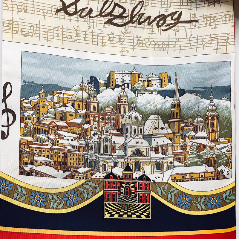Salzburg Hermes Reversible Opera Silk Scarf or Shawl