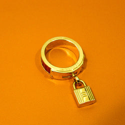 Hermes Kelly Gold/Red Scarf Ring