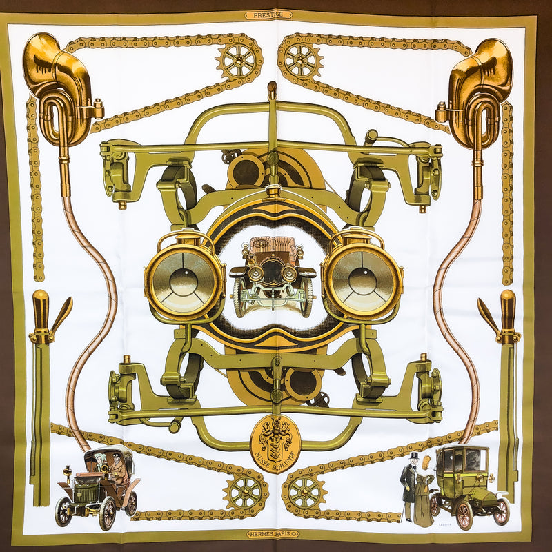 Musee Schlumpf "Prestige" Hermes Scarf by Philippe Ledoux 90 cm Silk Twill - LIMITED RARE Special Edition
