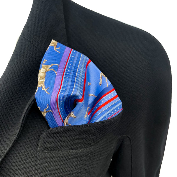 Sequences Hermes Pocket Square by Caty Latham Silk 42 cm