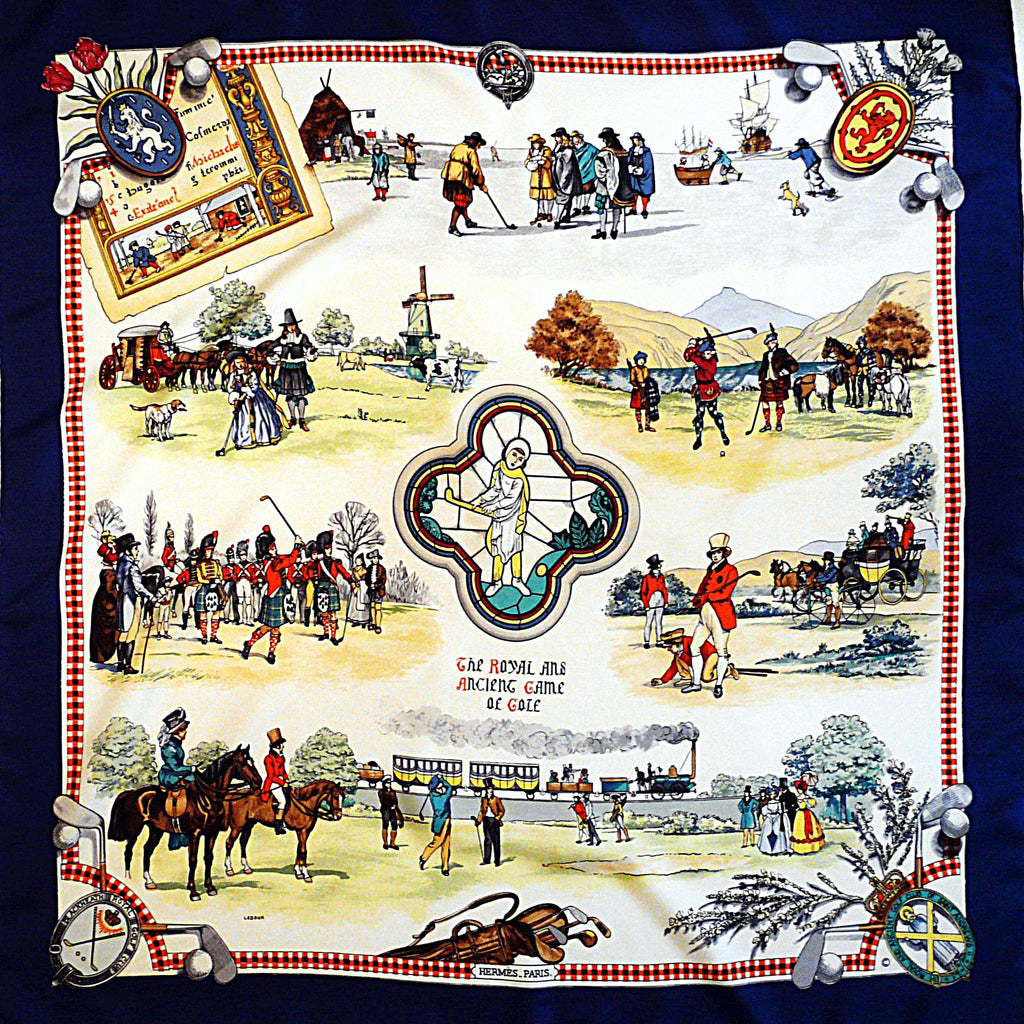 Hermes Silk Scarf The Royal and Ancient Game of Golf – Carre de Paris