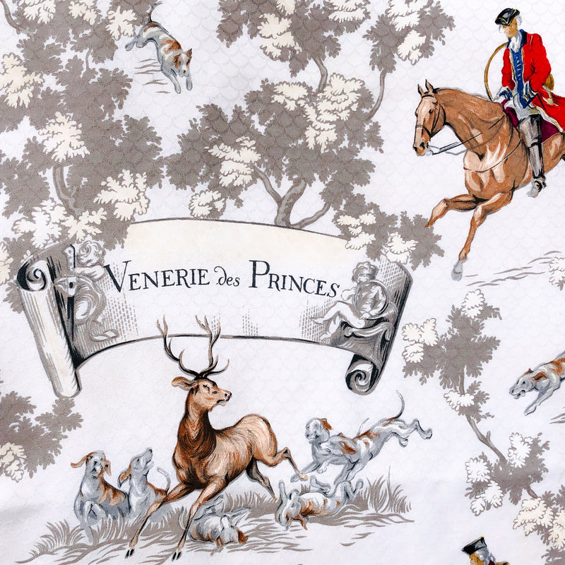 Venerie des Princes Hermes Scarf by Charles Hallo 90 cm Silk Jacquard Very RARE
