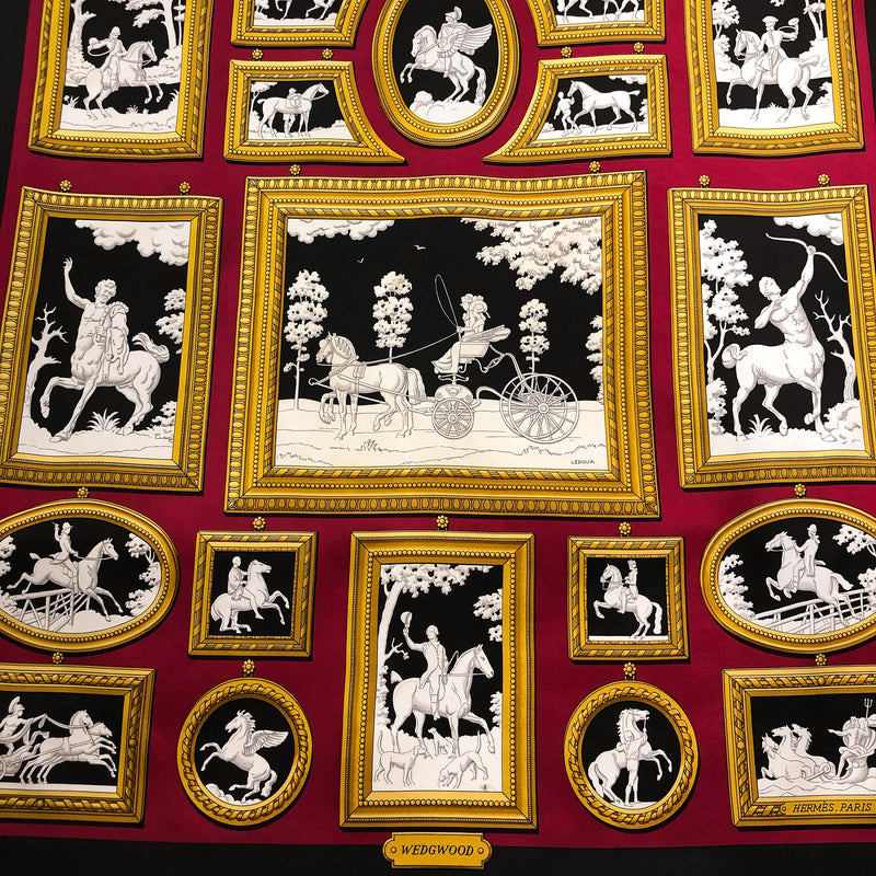 Wedgwood Hermes Scarf by Philippe Ledoux 90 cm Silk Twill