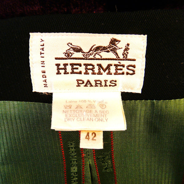 Vintage Hermes Riding Dressage Jacket Blazer Wool Sz. 42 Black